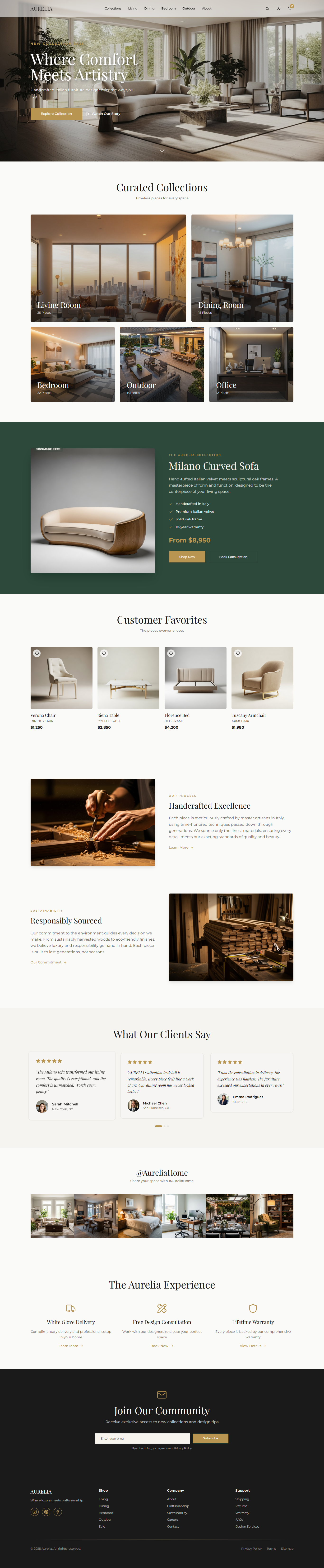 Aurelia Home Full Website Preview